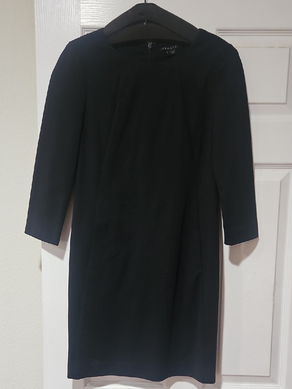 Theory Black Long Sleeve Sheath Dress